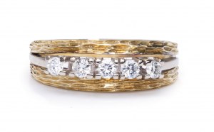 Ring with diamonds, 2nd half of 20th century.
