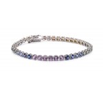 Tennis bracelet with colored sapphires, Italy, early 21st century.