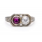 Art déco ring, 1920s-30s.