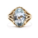 Ring with aquamarine, 2nd half of 20th century.