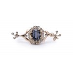 Brooch with sapphire and diamonds, 1899-1908, St. Petersburg,
