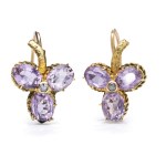 Amethyst earrings, 1st half of 20th century.