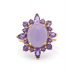 Ring with ani and amethysts, early 21st century.