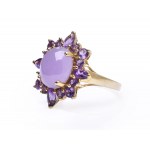Ring with ani and amethysts, early 21st century.