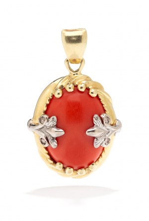 Pendant with coral and diamonds , 1960s.