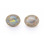 Earrings with opals and diamonds, early 21st century.