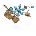 Brooch with turquoise, 1930s-1940s.