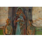 Wlastimil Hofman (1881 Praga - 1970 Szklarska Poręba), Madonna z Dzieciątkiem w wiejskiej kapliczce, około 1908