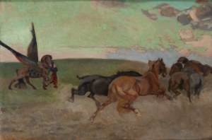 Eugeniusz Geppert (1890 Lwów - 1979 Wrocław), Spłoszone konie i pegaz, 1923