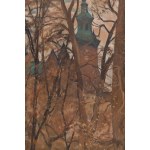 Stanisław Czajkowski (1878 Warszawa - 1954 Sandomierz), Krakowskie Planty z widokiem na Wawel, 1941