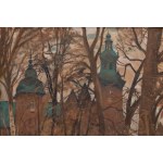 Stanisław Czajkowski (1878 Warszawa - 1954 Sandomierz), Krakowskie Planty z widokiem na Wawel, 1941