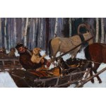 Julian Fałat (1853 Tuligłowy - 1929 Bystra), "On the Hunt," ca. 1900-15