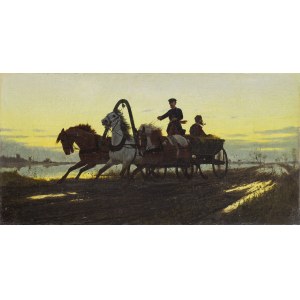 Włodzimierz Łoś (1849 Sławuta - 1888 Monachium), Zaprzęg na drodze, 1882