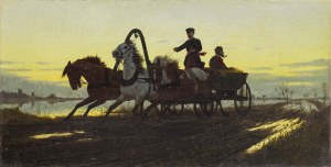 Włodzimierz Łoś (1849 Sławuta - 1888 Monachium), Zaprzęg na drodze, 1882
