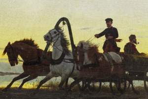 Włodzimierz Łoś (1849 Sławuta - 1888 Monachium), Zaprzęg na drodze, 1882