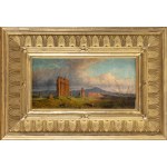 Aleksander Swieszewski (1839 Warschau - 1895 München), Landschaft mit den Ruinen eines römischen Aquädukts, 1882