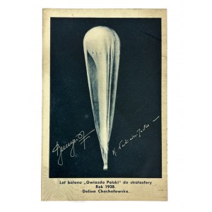 Deuxième République, 1938 - Carte postale Vol du ballon Étoile polonaise