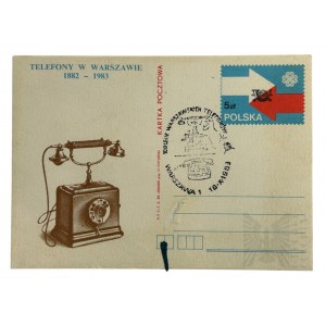 PRL, 1983 r. - Pocztówka 100-Lecie Warszawskich Telefonów