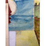 Plastic folder - 8 Watercolor paintings.