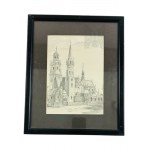 Slawomir Odrzywolski (1846-1933) - Painting Cathedral on Wawel Hill (1892); Printed Reproduction