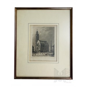 Augustin François Lemaître (1797-1870) - Obraz Katedra i Rynek w Wurzburgu (Ok. 1840 r.), Reprodukcja Drukowana