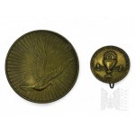 Pin of the 34th International Eucharistic Congress in Budapest (1938); Pigeon Lovers Medal.