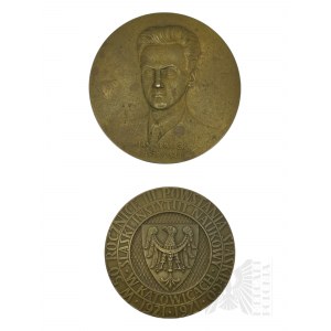 PRL - Dwa Medale: Jan Krasicki 1919-1943, Pomnik Powstańców Śląskich w Katowicach