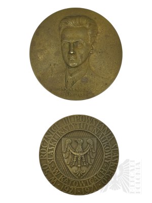 PRL - Two Medals: Jan Krasicki 1919-1943, Monument to Silesian Insurgents in Katowice, Poland.