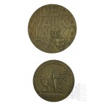 PRL - Two Medals: Jan Krasicki 1919-1943, Monument to Silesian Insurgents in Katowice, Poland.