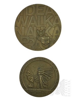 PRL - Two Medals: Jan Krasicki 1919-1943, Monument to Silesian Insurgents in Katowice, Poland.
