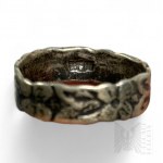 [SILVER] Ring with Onyx Optic Stone and Ring Silver, 925.