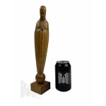 Wooden Sculpture of Madonna Inspired by Zakopane Style.