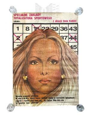 People's Republic of Poland, 1980. - Totalizator Sportowy poster for Women's Day, drawing by Andrzej Pągowski.