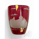 Ruby Glass Glass Glass Cup/Vase - Brahe Church (Brakekyrkan), Visingsö, Sweden
