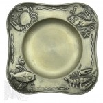 Fish, Frogs and Crayfish (But Where Frogs?) - Two Metal Saucers