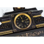 19th - 20th Century Clock Set with Candlesticks - Clock in Stone Case