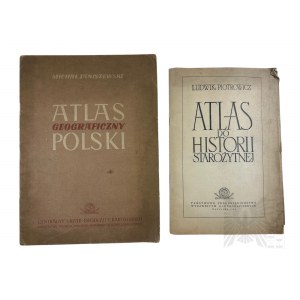 PRL - Zabawa z Mapami: Michał Janiszewski, “Atlas Geograficzny Polski”; Ludwik Piotrowicz, “Atlas do Historii Starożytnej”; Mapa Dorzeczy Europy