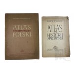 PRL - Fun with Maps: Michal Janiszewski, "Geographical Atlas of Poland"; Ludwik Piotrowicz, "Atlas to Ancient History"; Map of the Basins of Europe