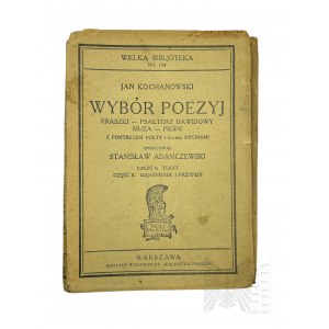 II RP, 1929 r. - Książka Jan Kochanowski, “Wybór Poezyj”, oprac. Stanisław Adamczewski, Cz. I-II; Warszawa : Instytut Wydawniczy Bibljoteka Polska