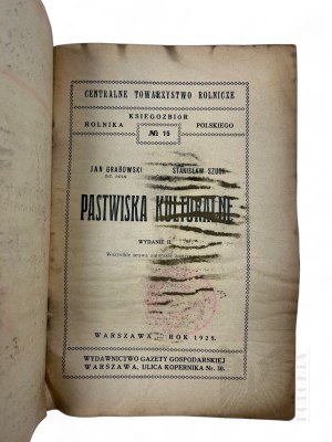 II RP, 1927/1928 r. - Dwie Książki “Żywienie Krów Mlecznych”, “Pastwiska Kulturalne”; wyd. Centralne Towarzystwo Rolnicze