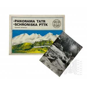 République populaire de Pologne, 1986 - Carte panoramique des Tatras /Schroniska PTTK, wyd. PTTK Kraj et carte postale Morskie Oko