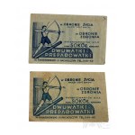 II RP - Two Paper Bags After Thimbles with a Colorful Advertising Imprint "Bipods and Preparations Falcon Warsaw".