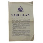 Vers 1913. - Livret Handbook for the Use of Singer Central Bobbin F., Class 1l5 for Domestic Use (Manuel pour l'utilisation de la canette centrale Singer F., classe 1l5 pour un usage domestique) ; Sarcolan Drug Leaflet (Dépliant sur les médicaments Sarc