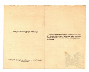 1914, Lvov - Výroční lístek Společnosti přátel výtvarného umění ve Lvově