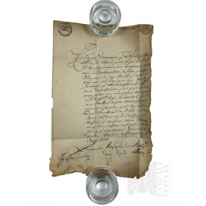 1774, Strzegom - Document notarié, lettre avec sceau