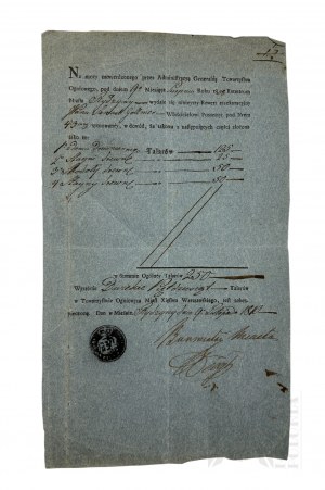 1810, Rydzyna (Reisen, Duchy of Warsaw) - Insurance document, Signature of the Mayor.