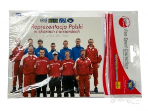 2002 r. - Małyszomania: Pocztówka Reprezentacja Polski w Skokach Narciarskich w Oryginalnym Opakowaniu