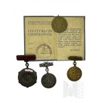 PRL - Legitymacja Członkowska Towarzystwo Przyjaźni Polsko-Radzieckiej (Polish-Soviet Friendship Society Membership Card); Badges for Long Years of Work in the Mining Industry, Medal for the 10th Anniversary of the People