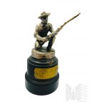 Metal Figure of a Rifleman on a Pedestal - Skytteringens Hederspris, G.AB.N.S..
