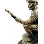 Figure en métal d'un carabinier sur un piédestal - Skytteringens Hederspris, G.AB.N.S..